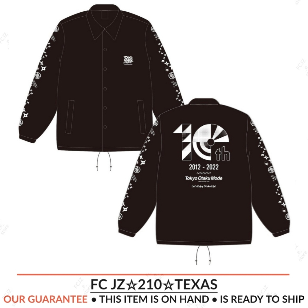 Tokyo Otaku Mode 10th Anniversary Nylon Coach, Jacket, Black, Medium Size, NEW